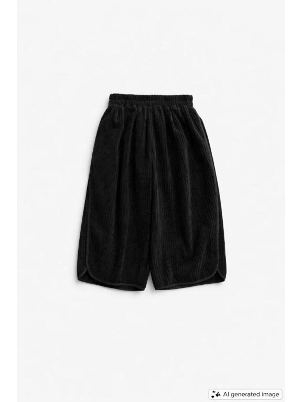 Siyah Unisex Kalın Düz Fitilli Pantolon