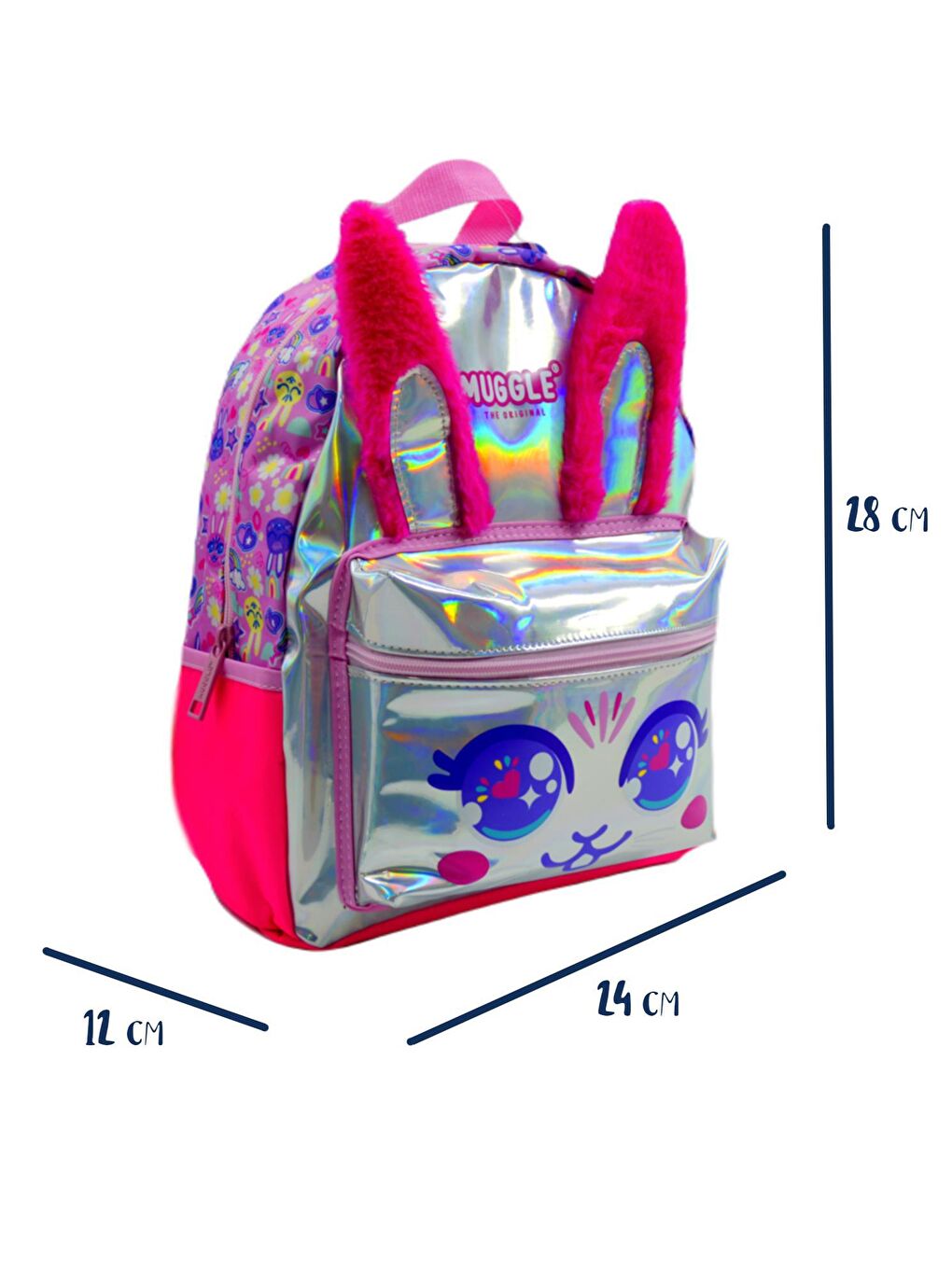 2 Bölmeli Bunny Pembe Anaokulu Sırt Çantası (MU-7662)-1