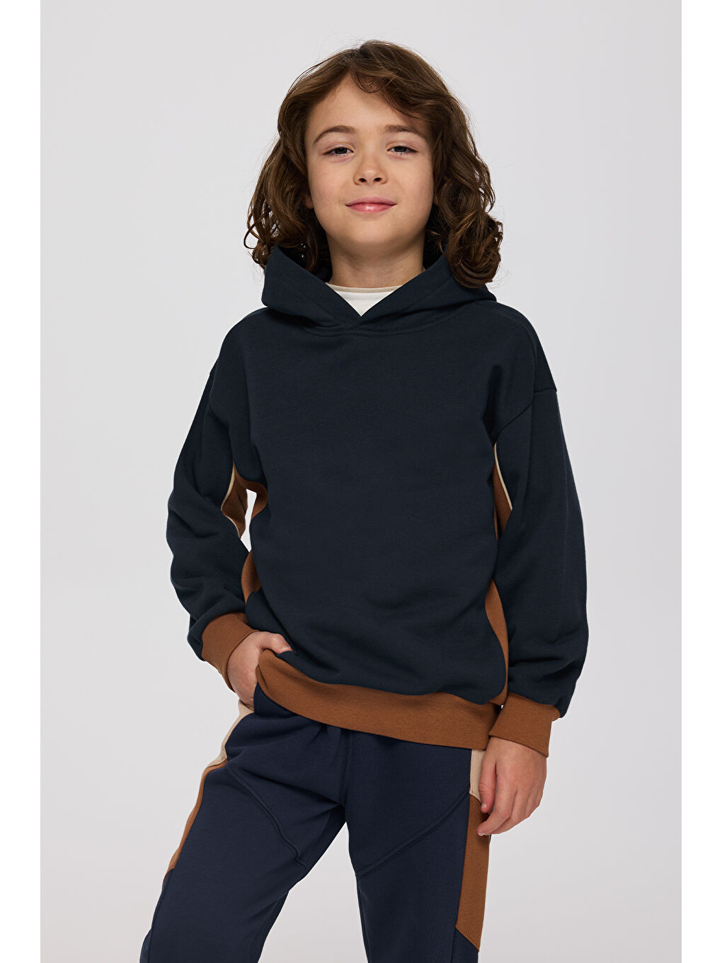 Erkek Çocuk Kapüşonlu Lacivert Sweatshirt-1