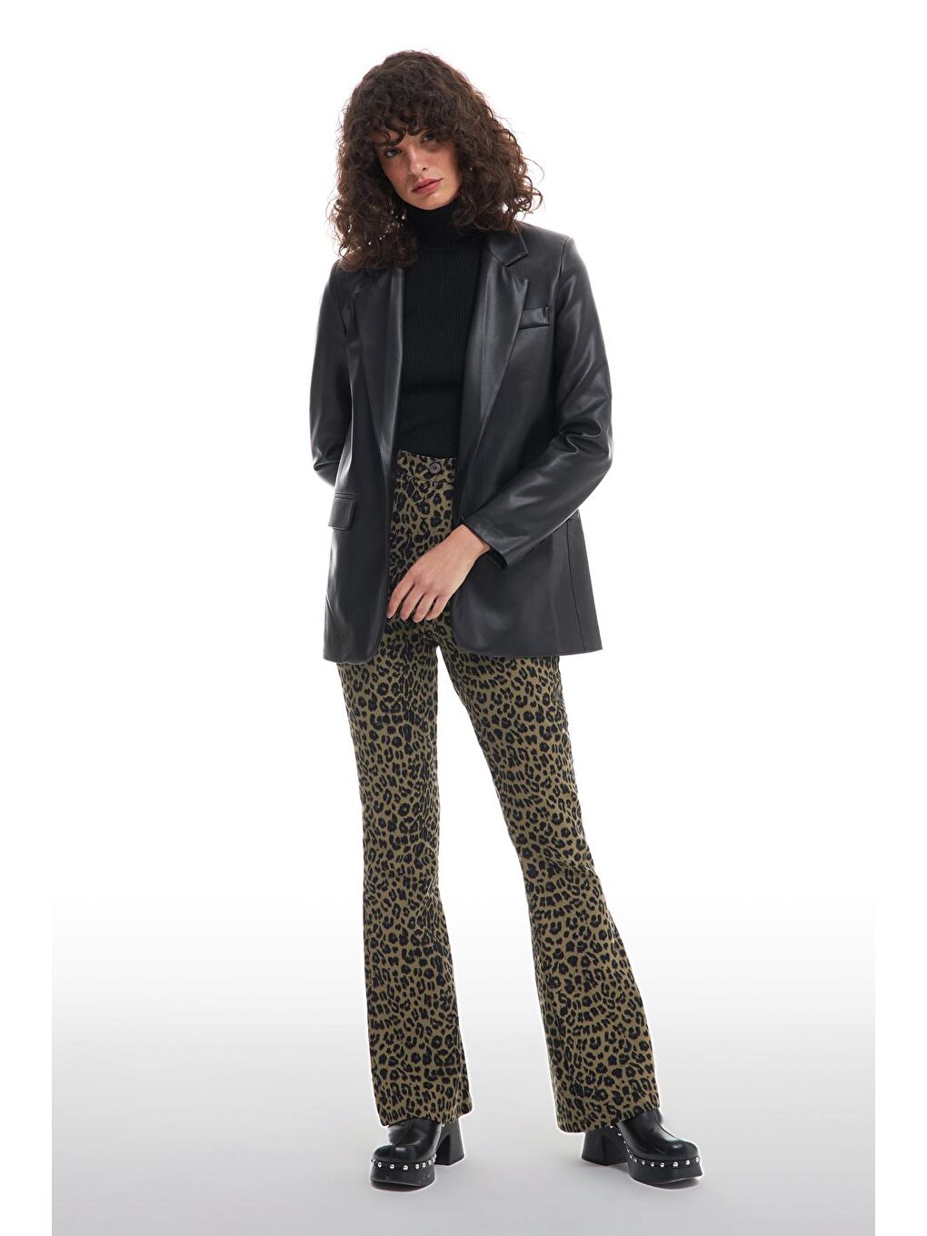 Blazer Deri Ceket Siyah-1
