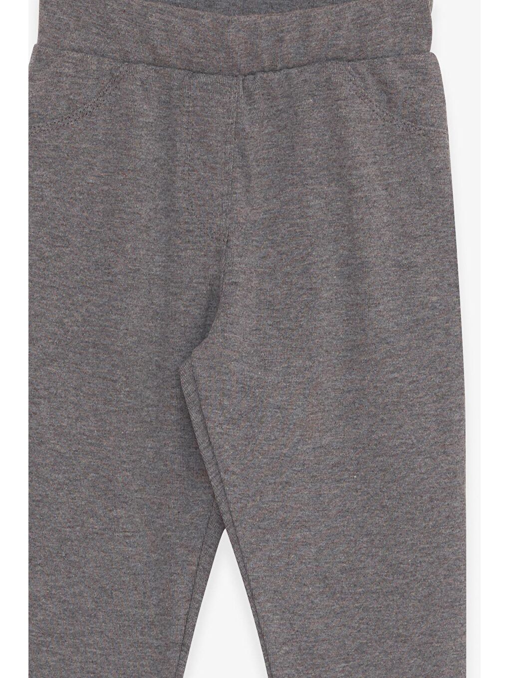 Kız Bebek Tayt Pantolon Arkası Cepli Koyu Gri Melanj (2 Yaş)-2