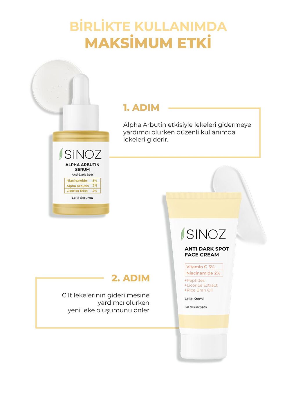 Sinoz Leke Kremi (VİTAMİN C 3% NİACİNAMİDE 2%) 40 ml - 1