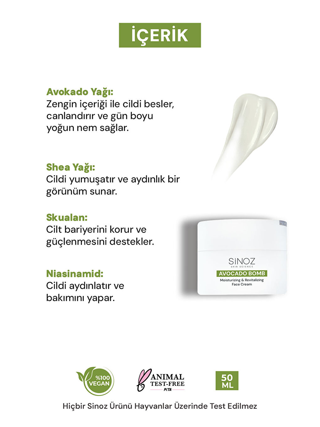 Avokado Bomb Canlandırıcı Nemlendirici Yüz Bakım Kremi 50 Ml-2