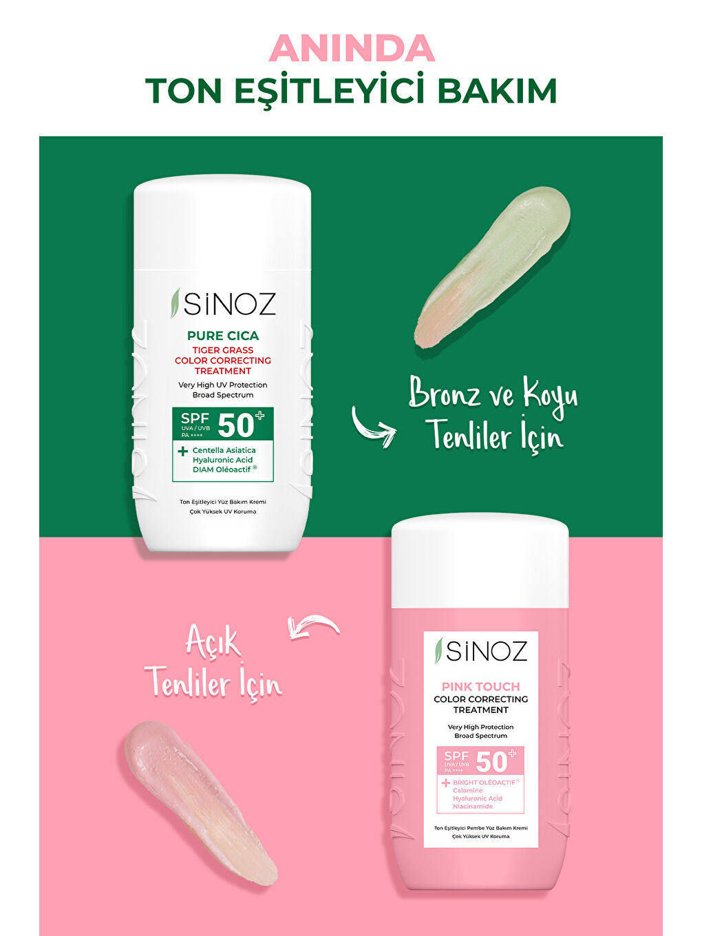 Sinoz Pure Cica Anında Ton Eşitleyici Ve Onarıcı Yüz Bakım Kremi - Yeni Nesil Mineral Güneş Filtresi Spf50 - 6