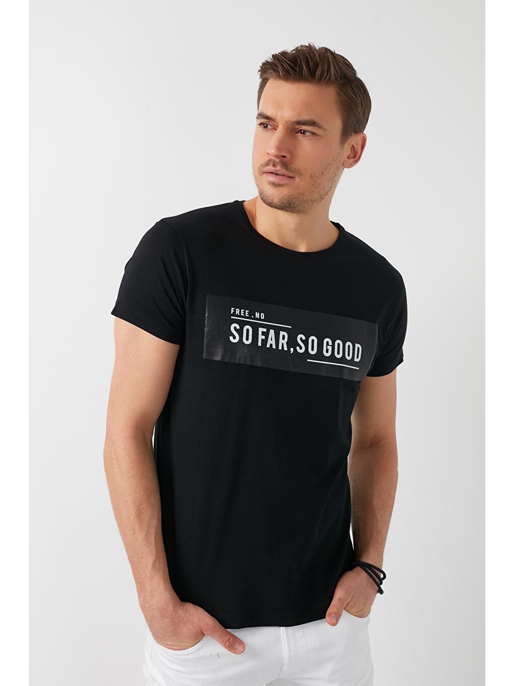 Buratti Siyah Baskılı Bisiklet Yaka % 100 Pamuk T Shirt 541SOFARGOOD - 1