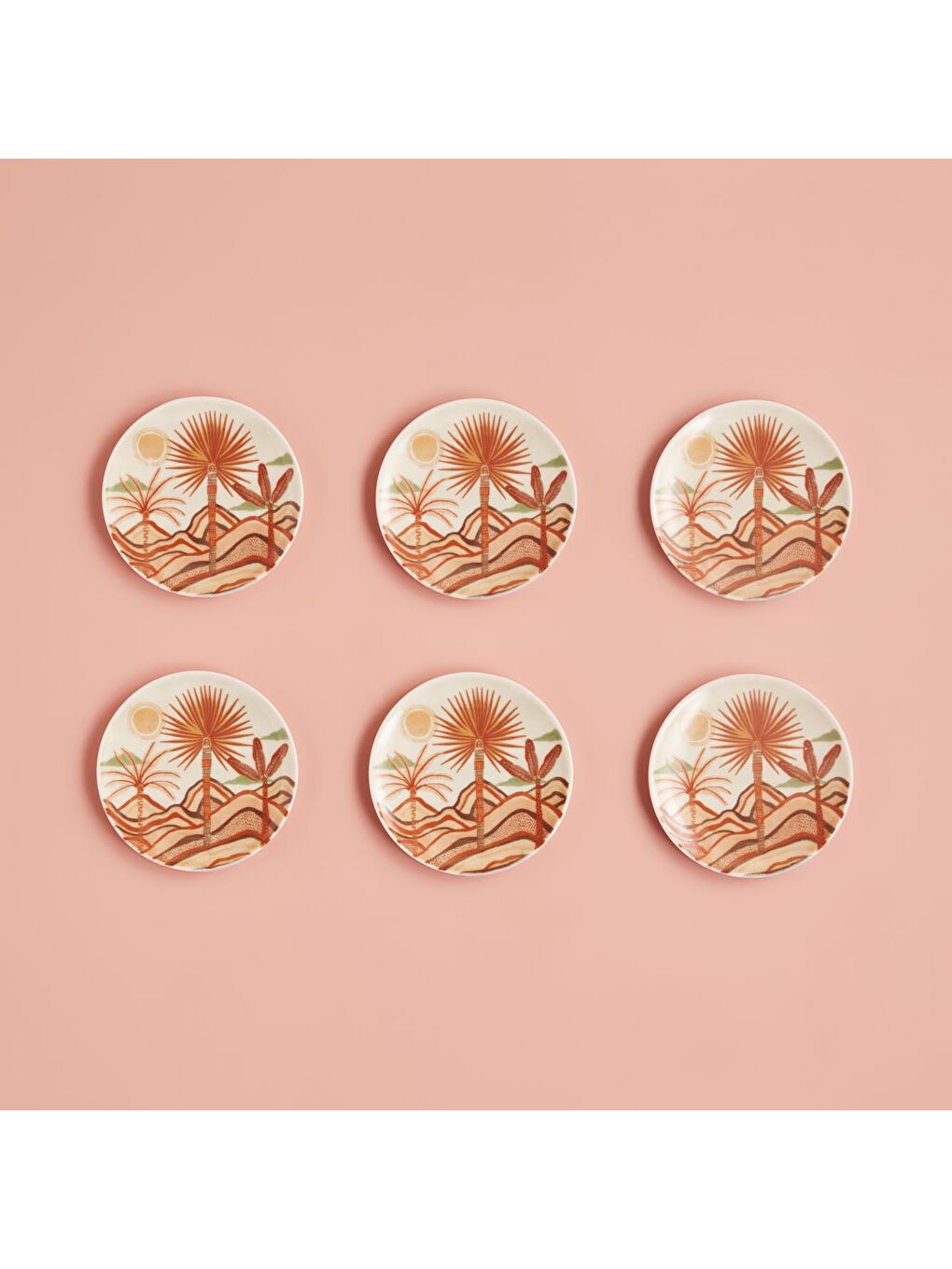 Karışık Safari Porselen Pasta Tabağı 6'lı Mix-1