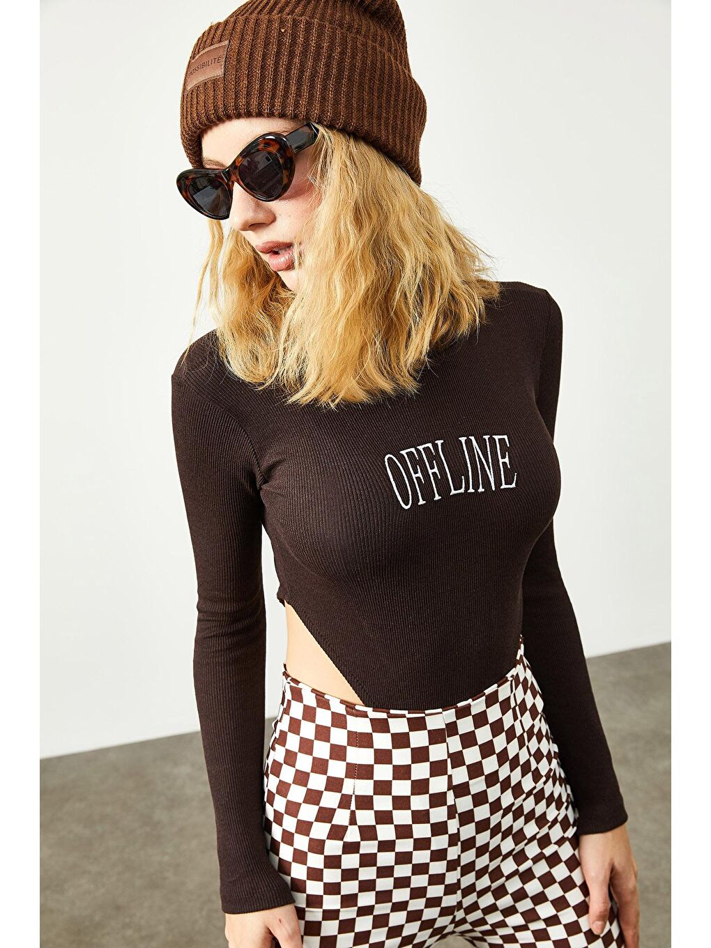 Kahverengi OffLine Çıtçıtlı Kaşkorse Body 2KXK2-45723-18-2