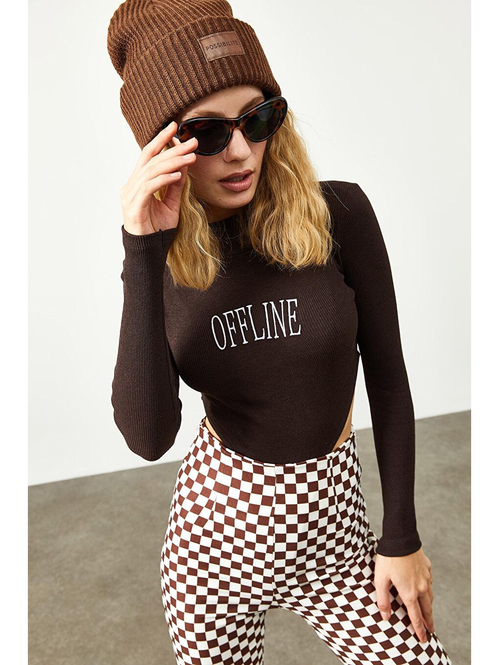 Kahverengi OffLine Çıtçıtlı Kaşkorse Body 2KXK2-45723-18-3