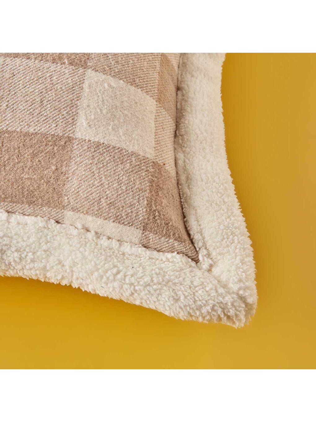 Plaid Kırlent Bej-3