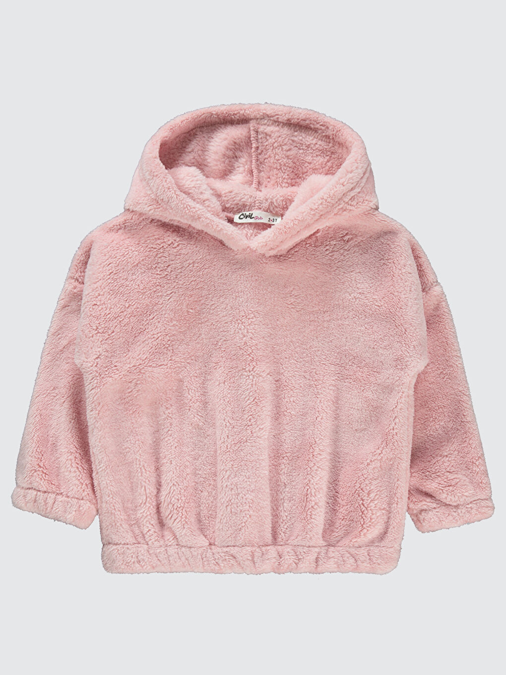 Pembe Kız Çocuk Kapüşonlu Sweatshirt 2-5 Yaş Somon