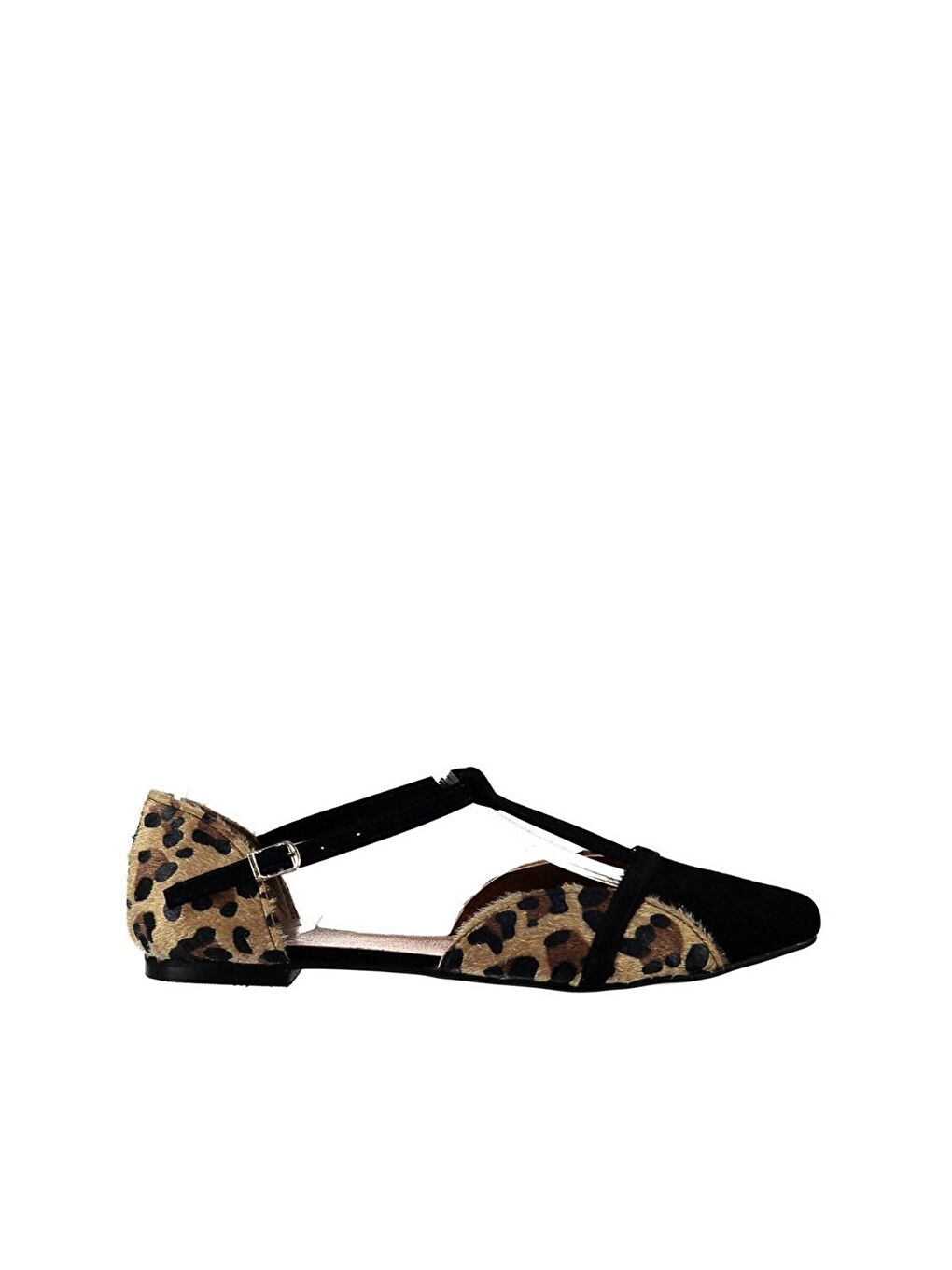 Fox Shoes Kahverengi-Siyah Leopar/Siyah Kadın Babet B726881802 - 3