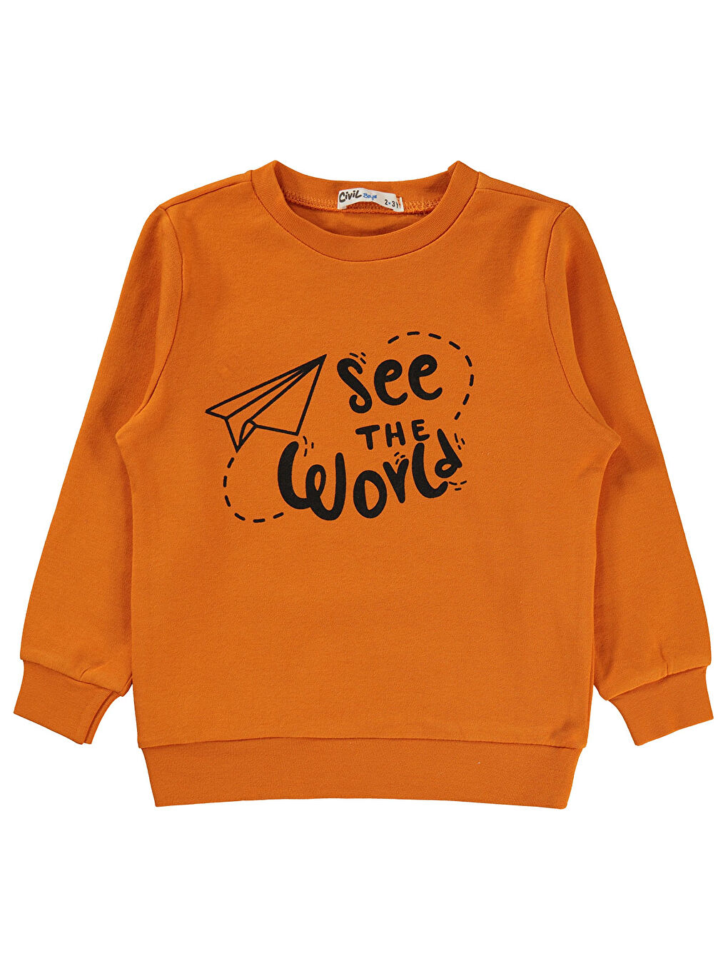 Turuncu Boys Erkek Çocuk Sweatshirt 2-5 Yaş Koyu Oranj
