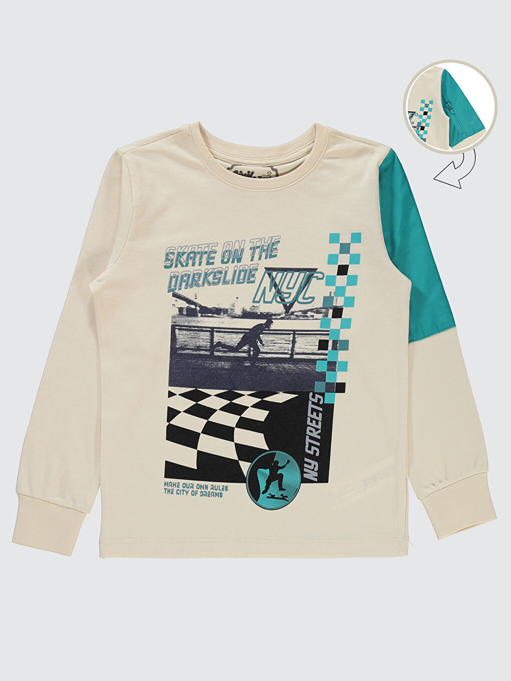 Bej Erkek Çocuk Sweatshirt 10-13 Yaş Taş Rengi