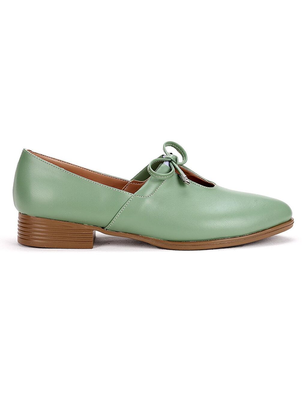 Yeşil Cilt Günlük Anatomik Kadın Günlük Babet Ayakkabı 8328-101-3