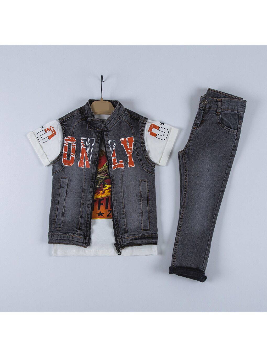 Siyah Spitfire Baskılı 3'lü Takım