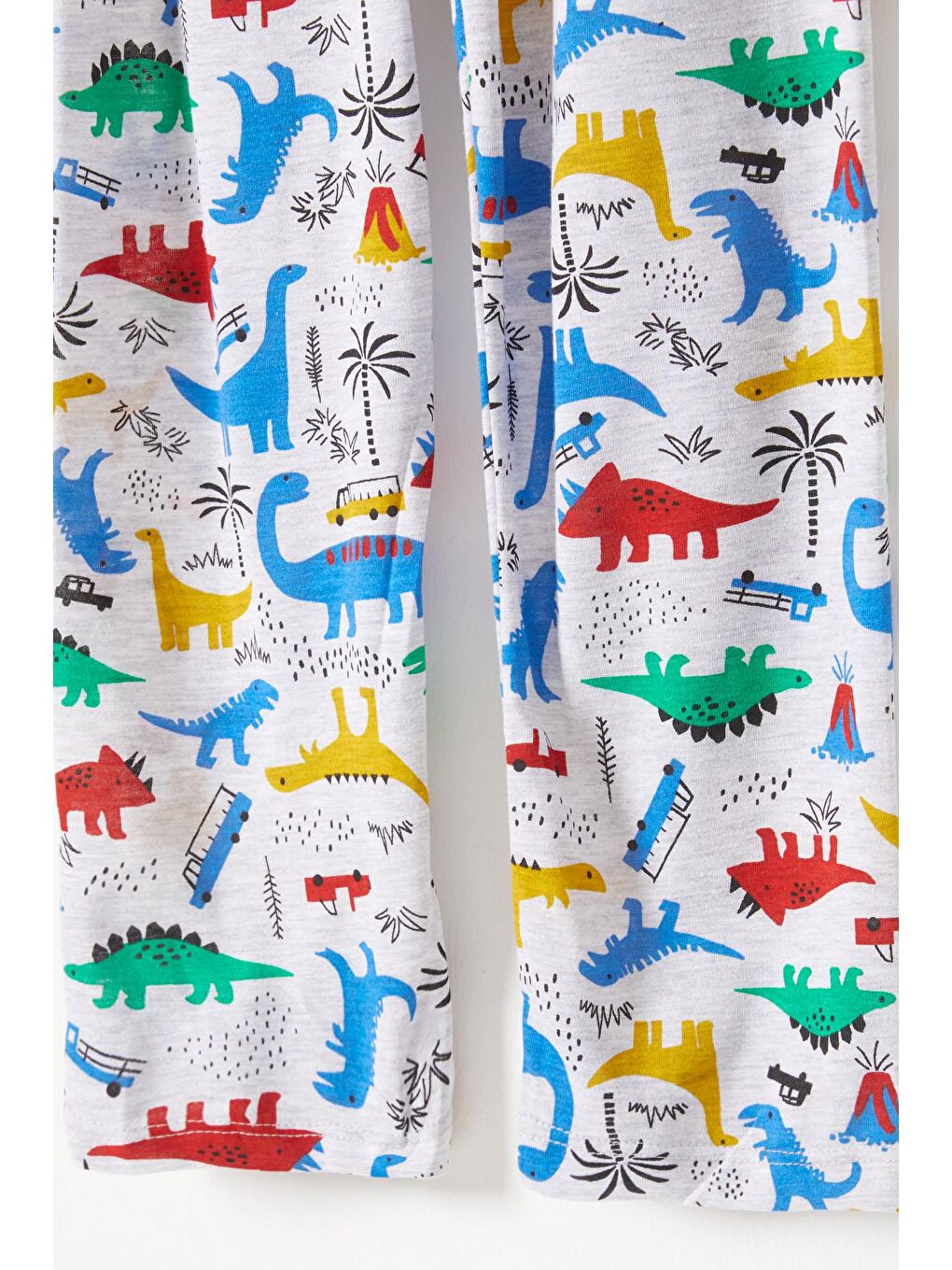 Pijakids Gri Dinozor Desenli Erkek Çocuk Pijama Takımı 16327 - 3