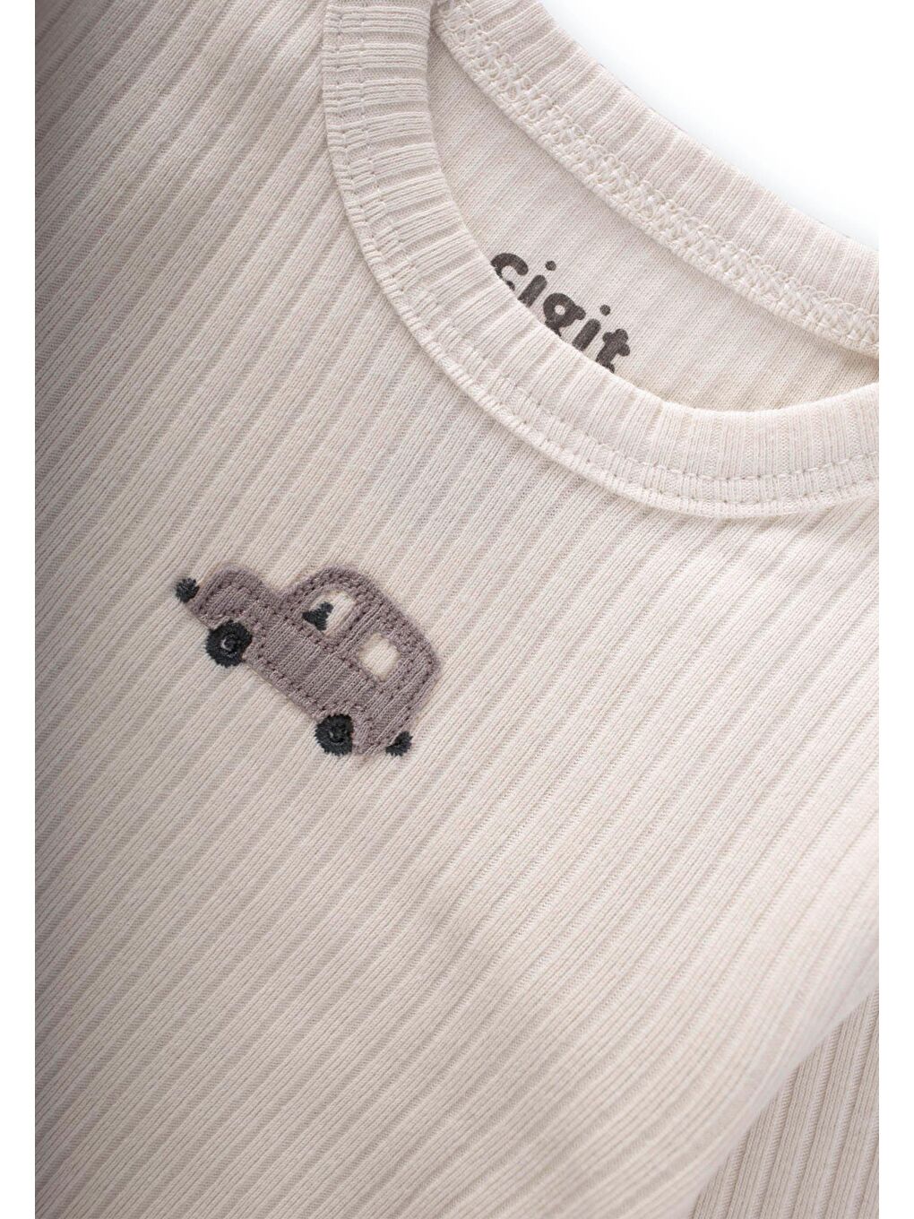 Araba Nakışli Zıbın Takım 0-3 Yaş Açık Bej-3