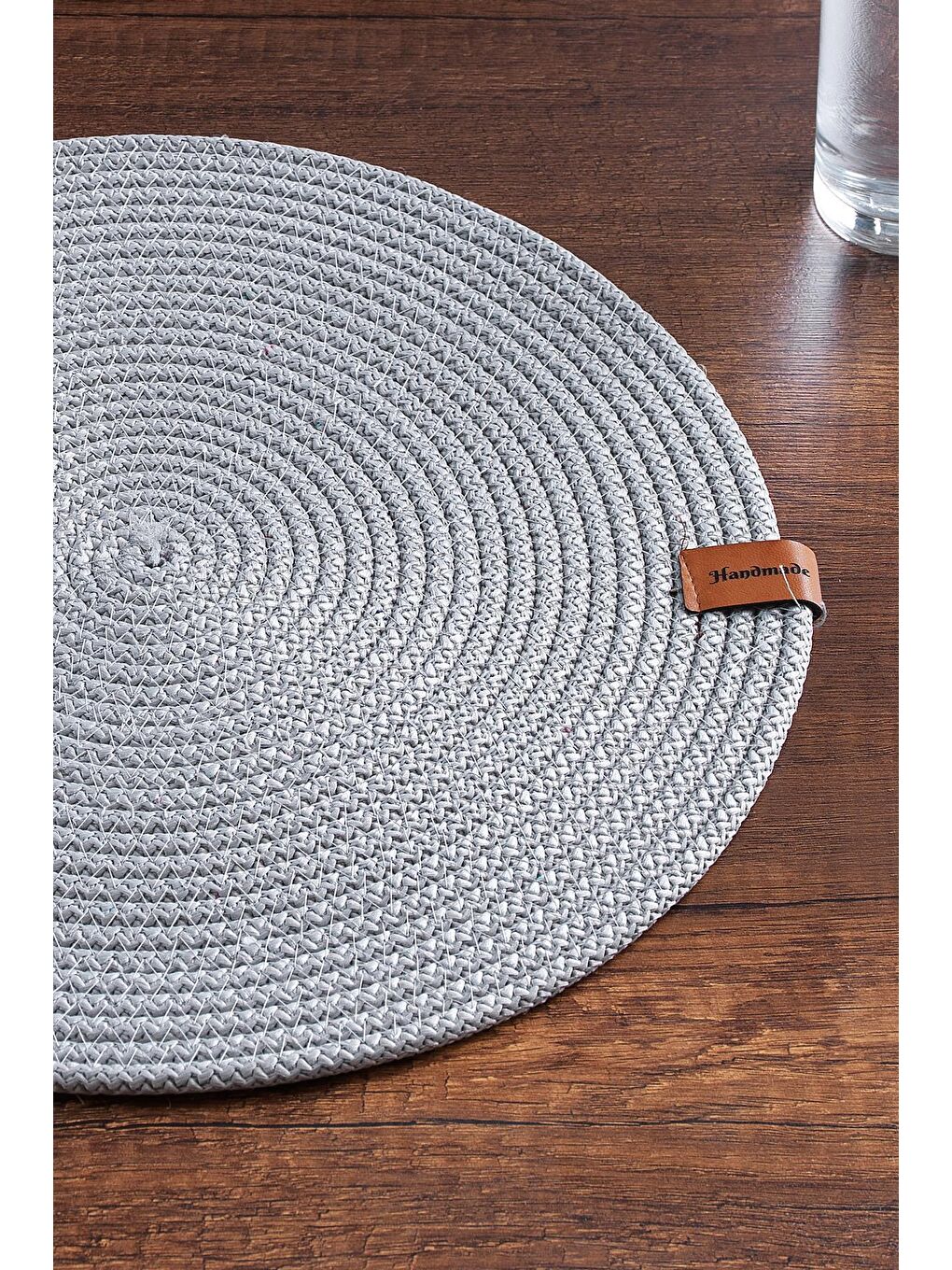 Gri 2 Adet Yuvarlak Supla | Amerikan Servis Runner | Tabak, Tava, Altlığı Sofra Sunumluk-1