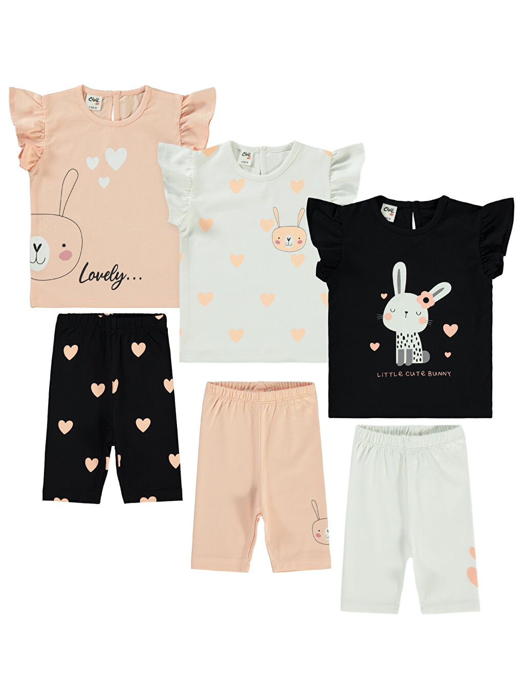 Karışık Baby Kız Bebek 3'lü Takım 6-18 Ay