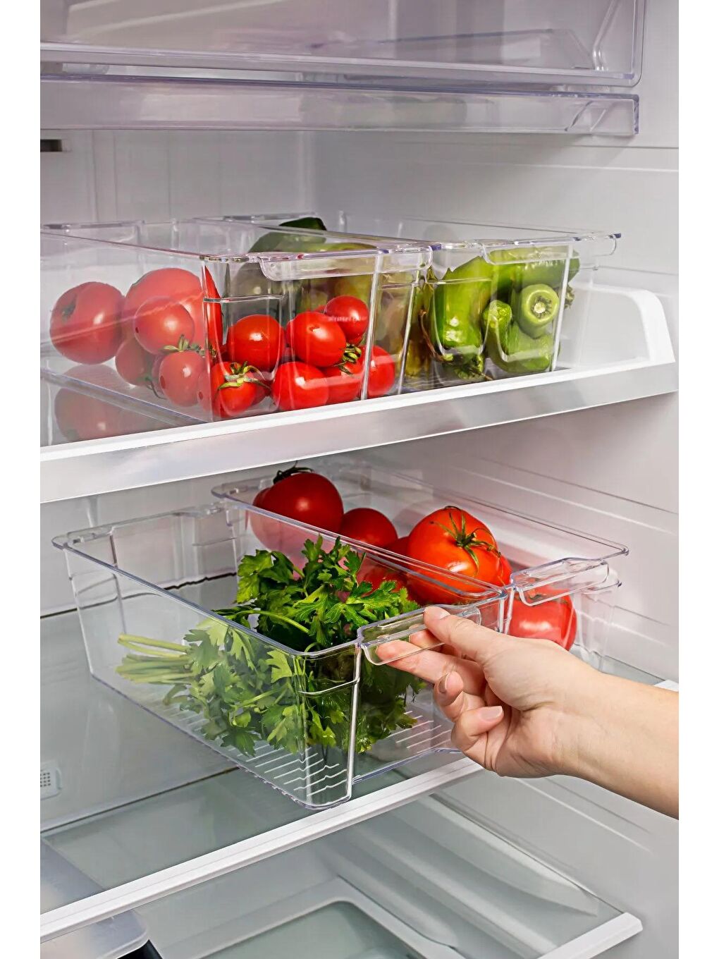 Renksiz Te-194 Buzdolabı Içi Düzenleyici Organizer Kapak Içi Düzenleyici Buzdolabı Sepeti Saklama Kabı-2