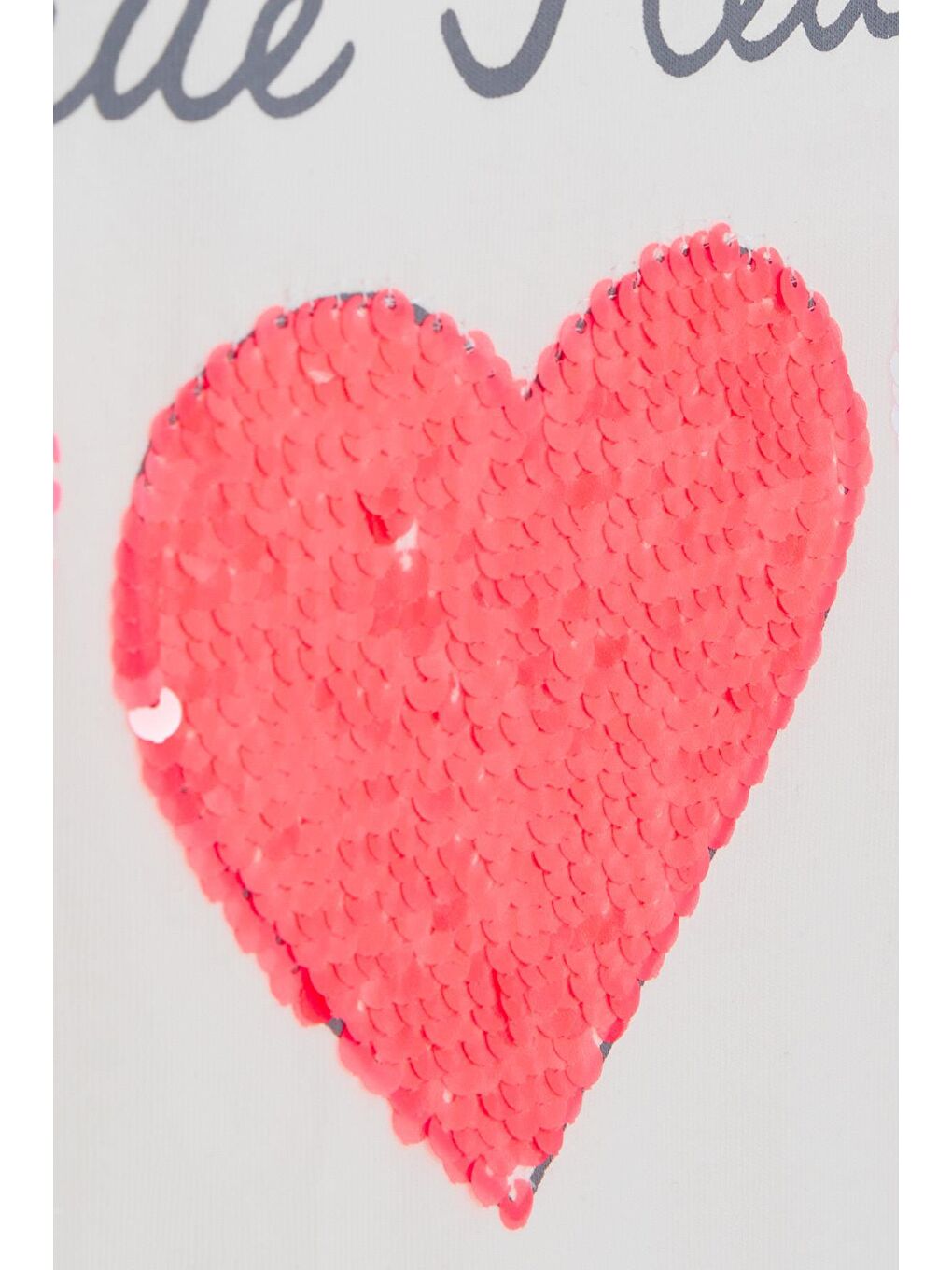 Kız Çocuk Kapri Taytlı Takım Kalpli Pullu Ekru (5-10 Yaş)-4