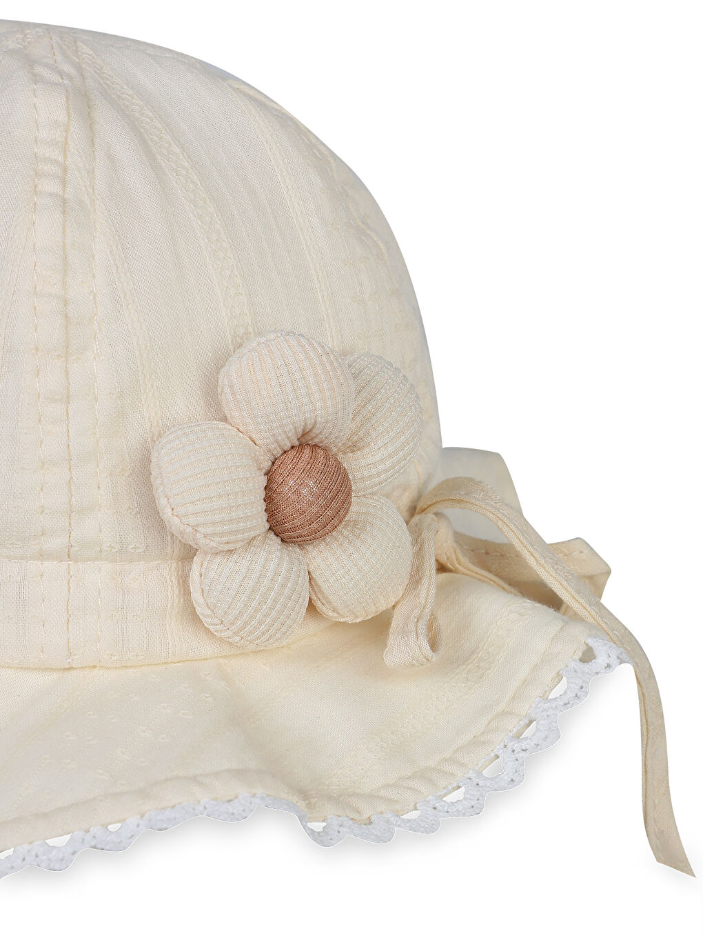 Ekru Kız Çocuk Şapka 1-3 Yaş Krem-1