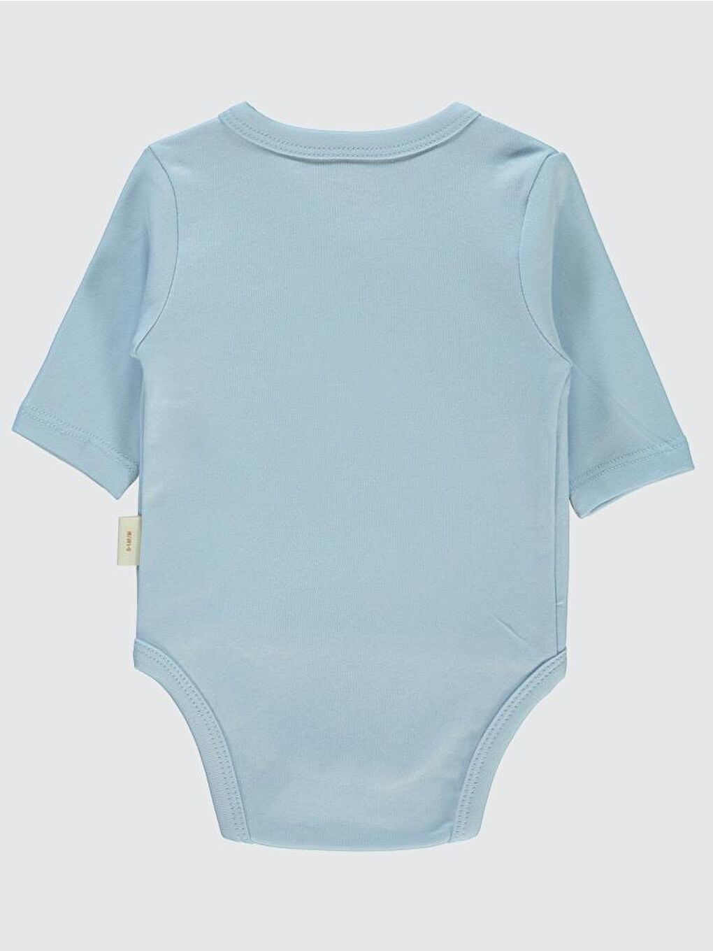 Baby Organik Pamuklu Kruvaze 0-6 Ay Çıtçıtlı Badi - Mavi0-1 Ay-4