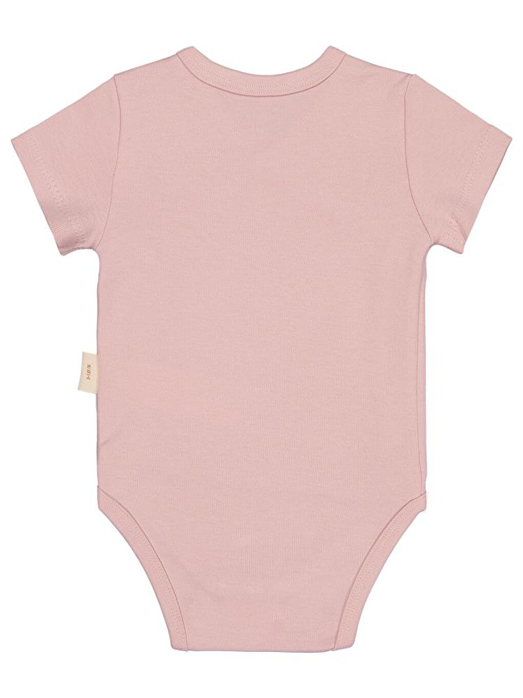 Baby Organik Pamuklu Kruvaze 0-3 Ay Çıtçıtlı Badi - Pembe 1-3 Ay-2