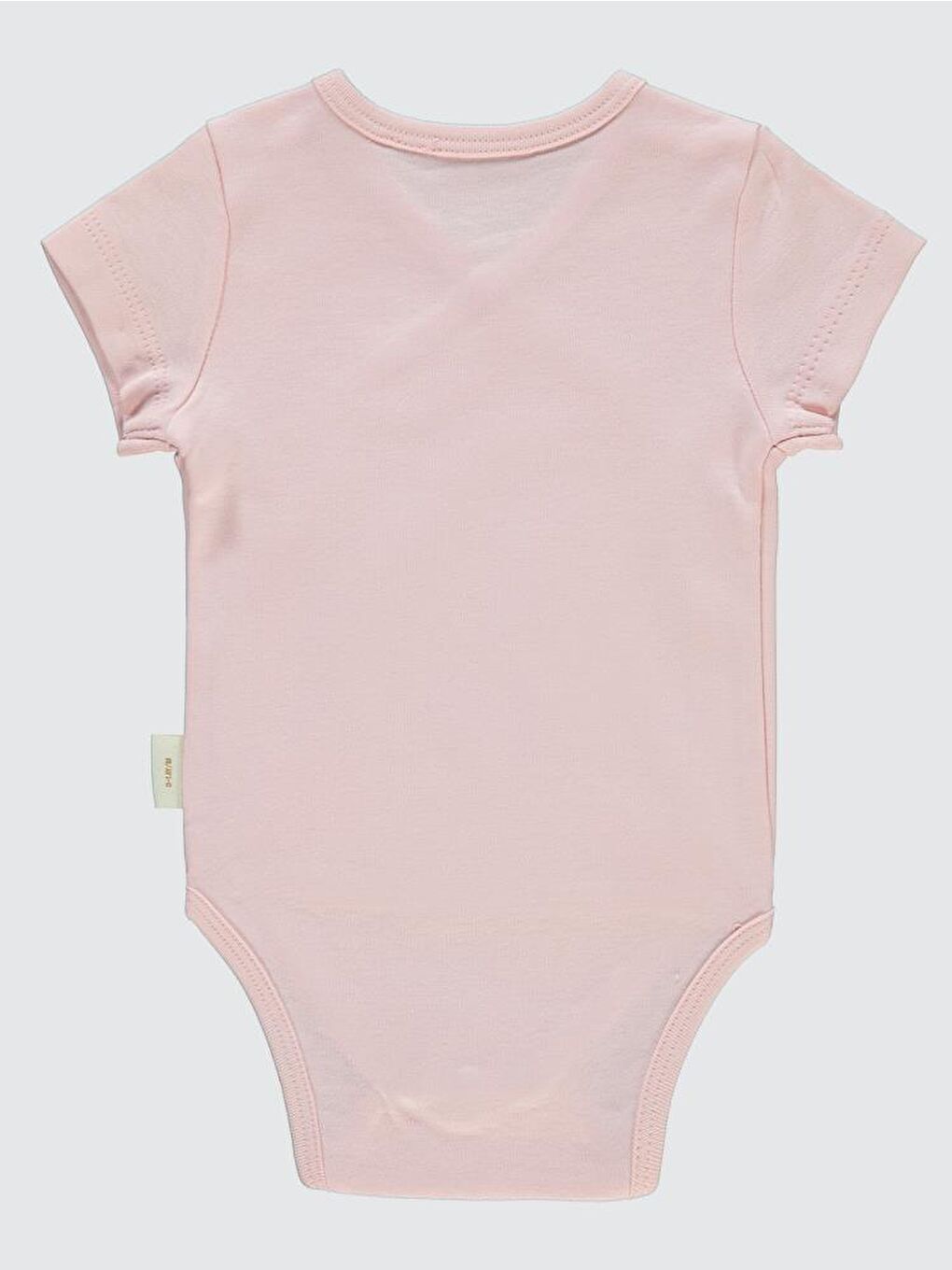 Baby Organik Pamuklu Kruvaze 0-3 Ay Çıtçıtlı Badi - Pembe 1-3 Ay-1