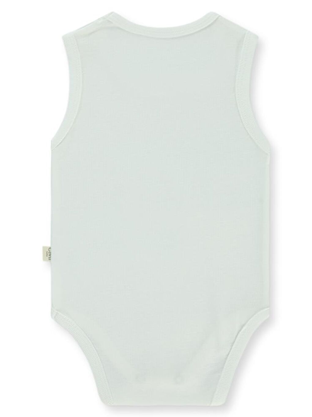 Baby Düz Sıfır Kol 3-9 Ay Çıtçıtlı Badi - Beyaz 9-12 Ay-1