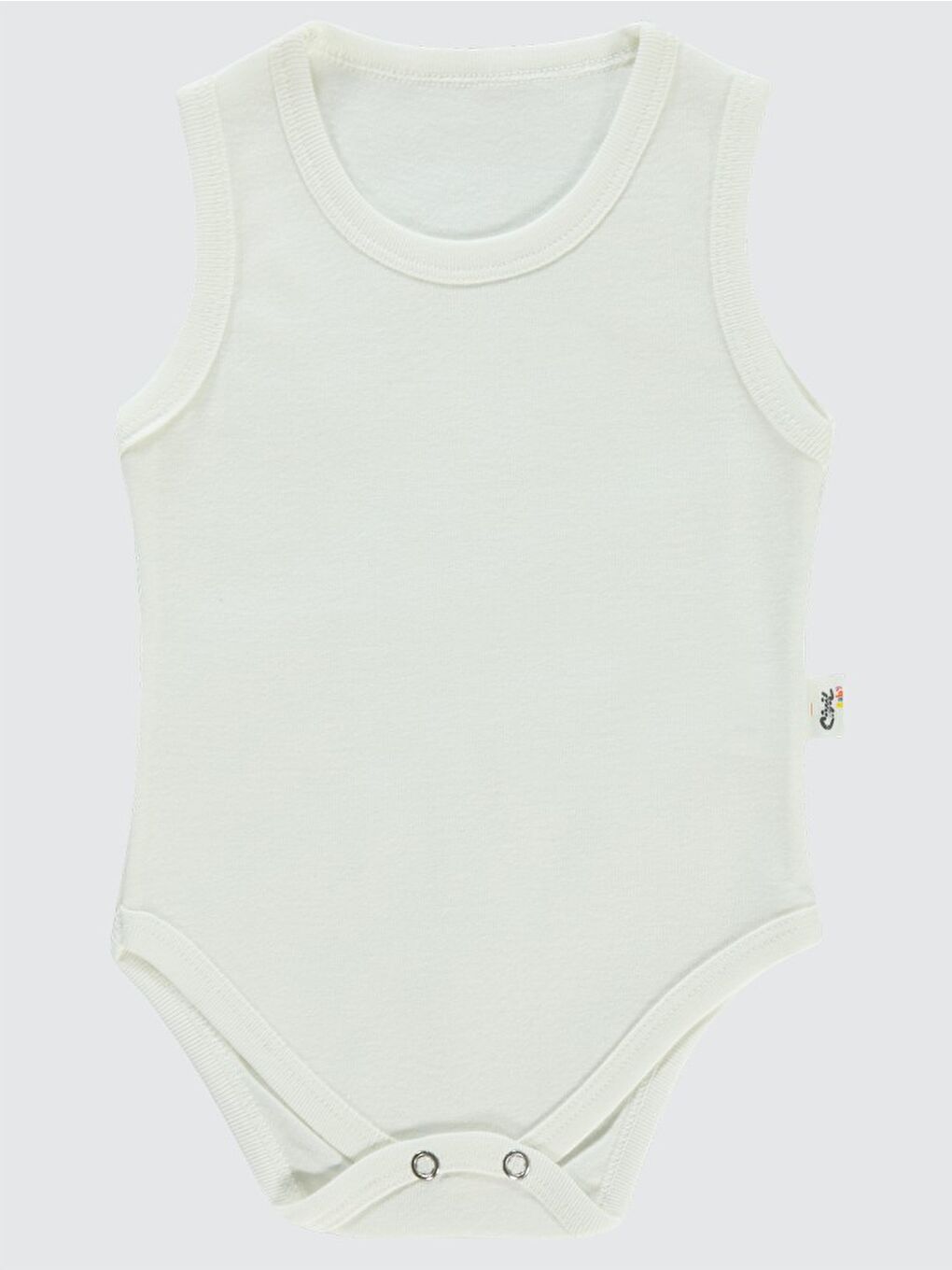 Baby Düz Sıfır Kol 3-9 Ay Çıtçıtlı Badi - Beyaz 9-12 Ay-2