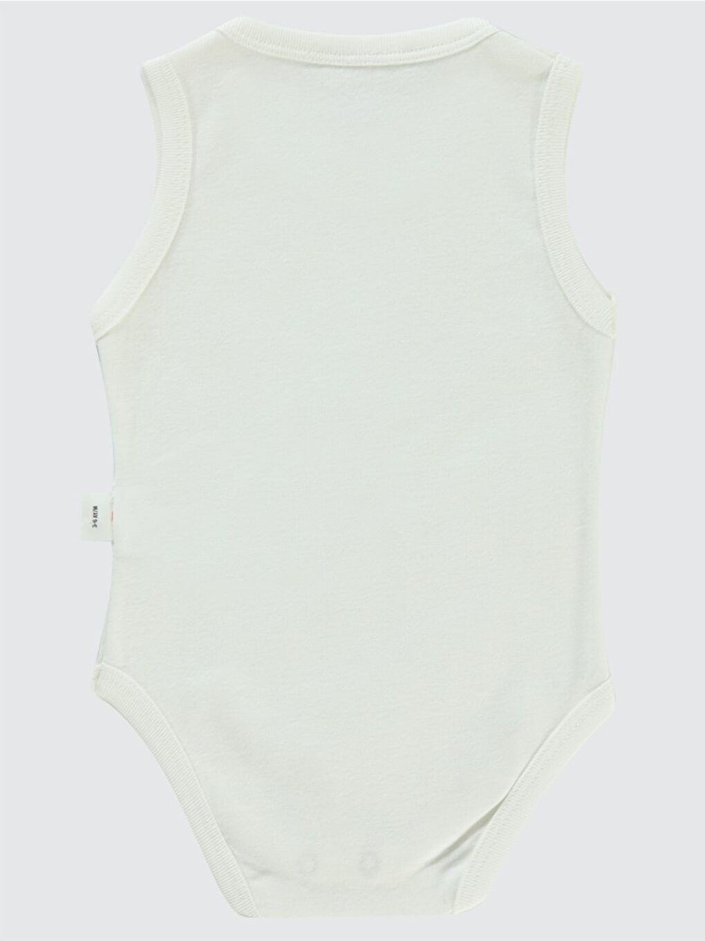 Baby Düz Sıfır Kol 3-9 Ay Çıtçıtlı Badi - Beyaz 9-12 Ay-4