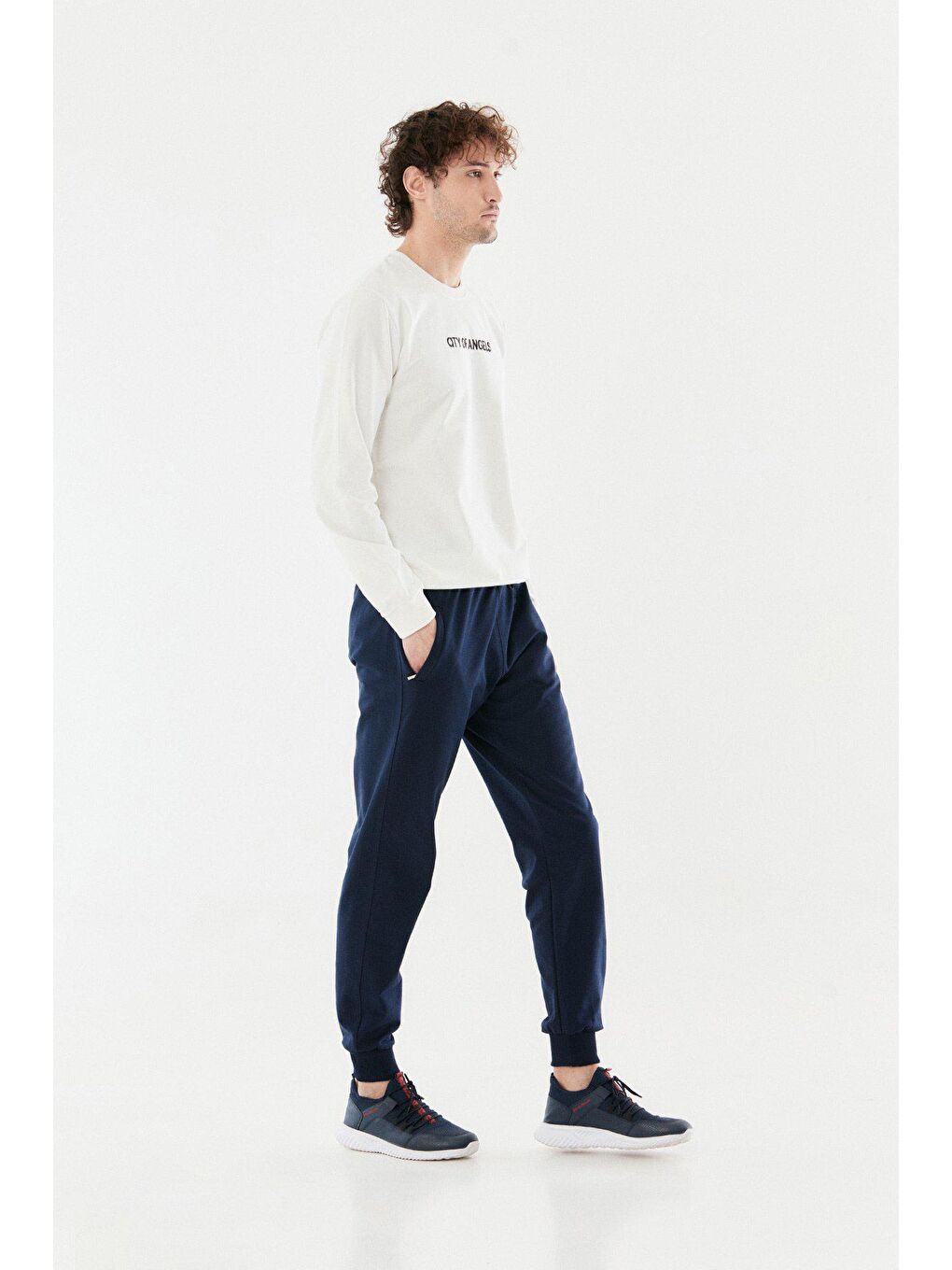 Lacivert Beli Lastikli Jogger Eşofman Altı-2