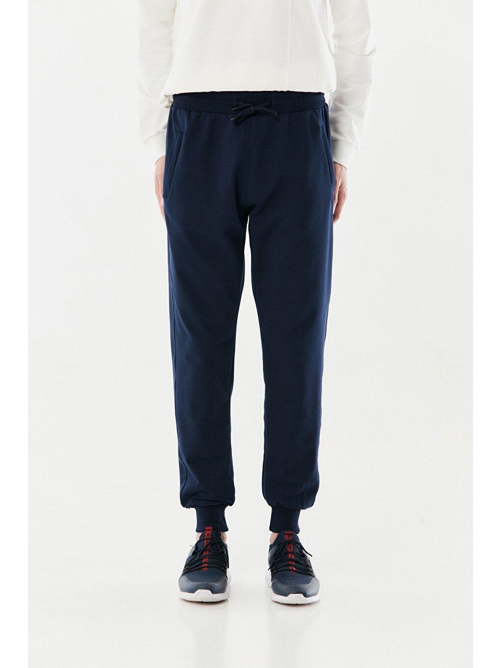 Lacivert Beli Lastikli Jogger Eşofman Altı-4