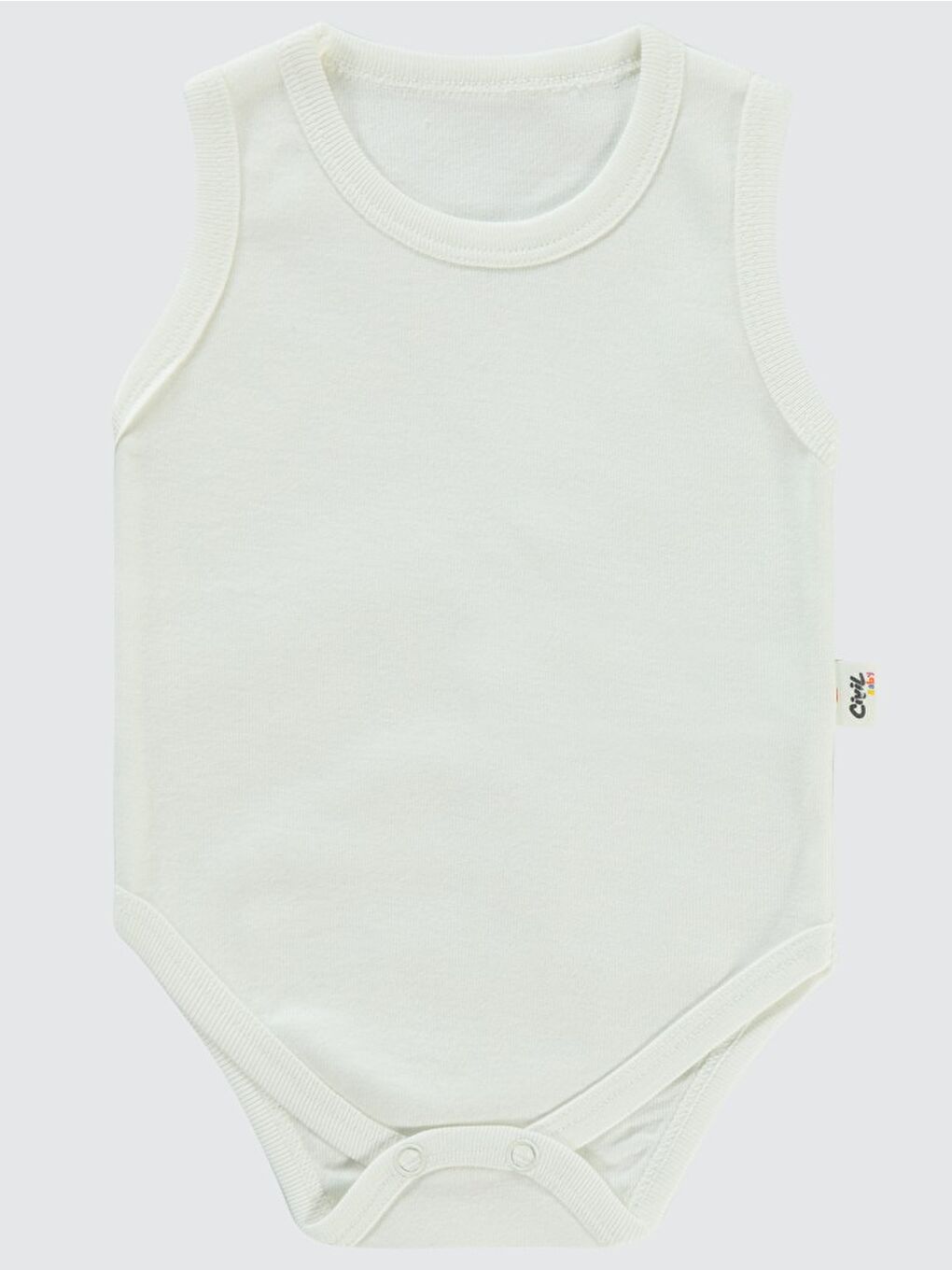 Baby Düz Sıfır Kol Çıtçıtlı Badi - Beyaz 0-1 Ay-3