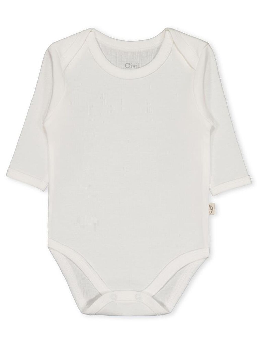 Baby Düz Uzun Kol 3-9 Ay Çıtçıtlı Badi - Beyaz 3-6 Ay-3