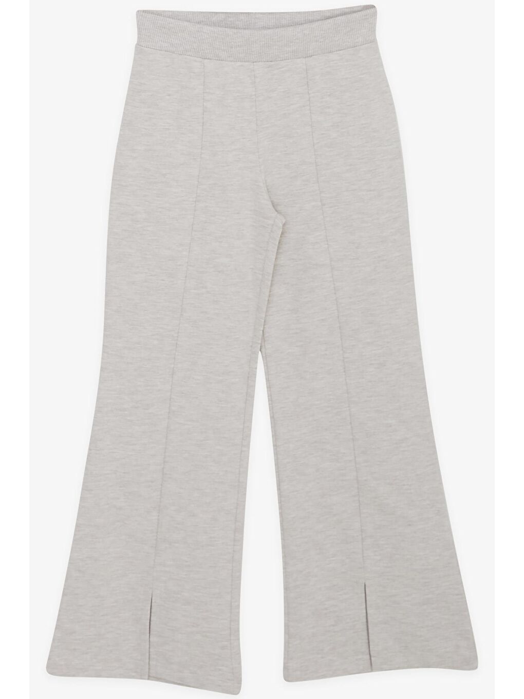 Kız Çocuk Pantolonlu Takım Yazı Baskılı Yırtmaçlı Bej Melanj (10-14 Yaş)-3