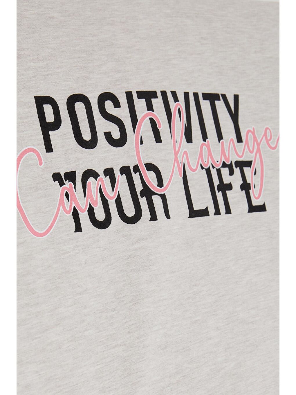 Kız Çocuk Pantolonlu Takım Yazı Baskılı Yırtmaçlı Bej Melanj (10-14 Yaş)-4