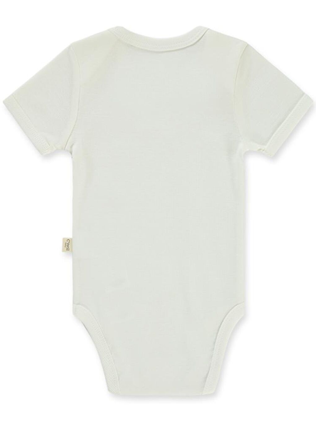 Baby Düz Kısa Kol Çıtçıtlı Badi - Beyaz 1-3 Ay-1