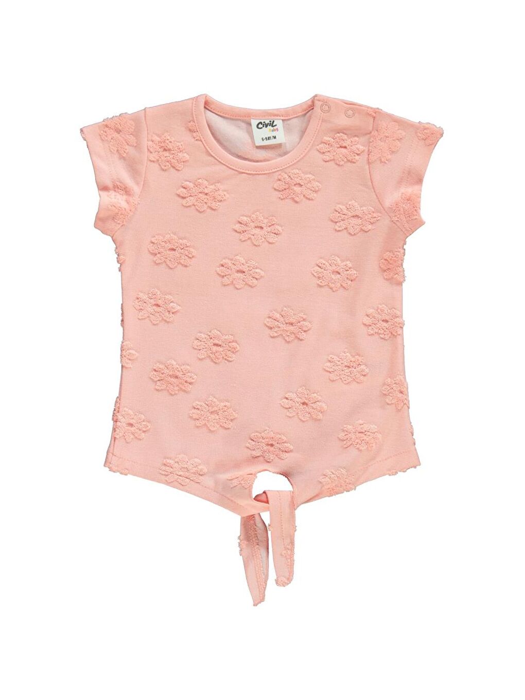 Pembe Baby Papatya Kabartmalı Şortlu 6-18 Ay Takım - Pudra6-9 Ay