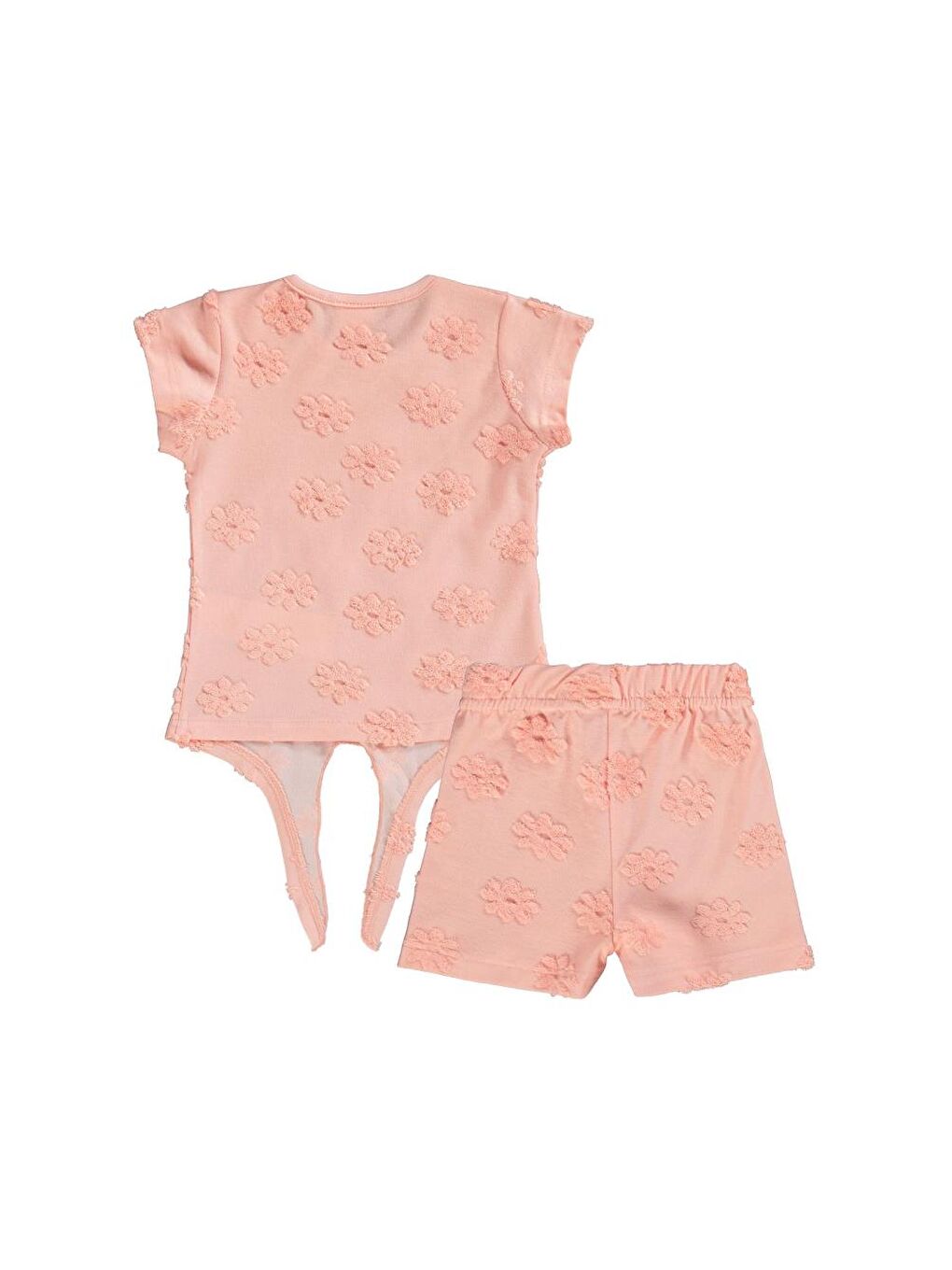 Pembe Baby Papatya Kabartmalı Şortlu 6-18 Ay Takım - Pudra6-9 Ay-1