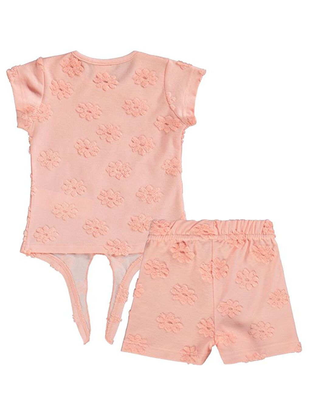 Pembe Baby Papatya Kabartmalı Şortlu 6-18 Ay Takım - Pudra6-9 Ay-3