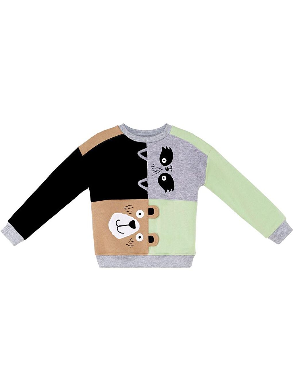 Denokids Siyah Rakun Ve Ayı Erkek Çocuk Sweatshirt - 2