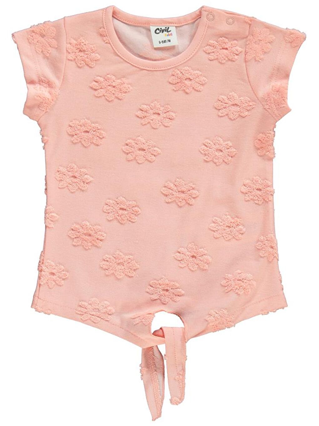 Pembe Baby Papatya Kabartmalı Şortlu 6-18 Ay Takım - Pudra6-9 Ay-4