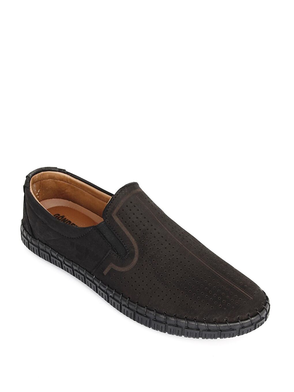 Siyah Hakiki Deri Erkek Günlük Ayakkabı 01232-3