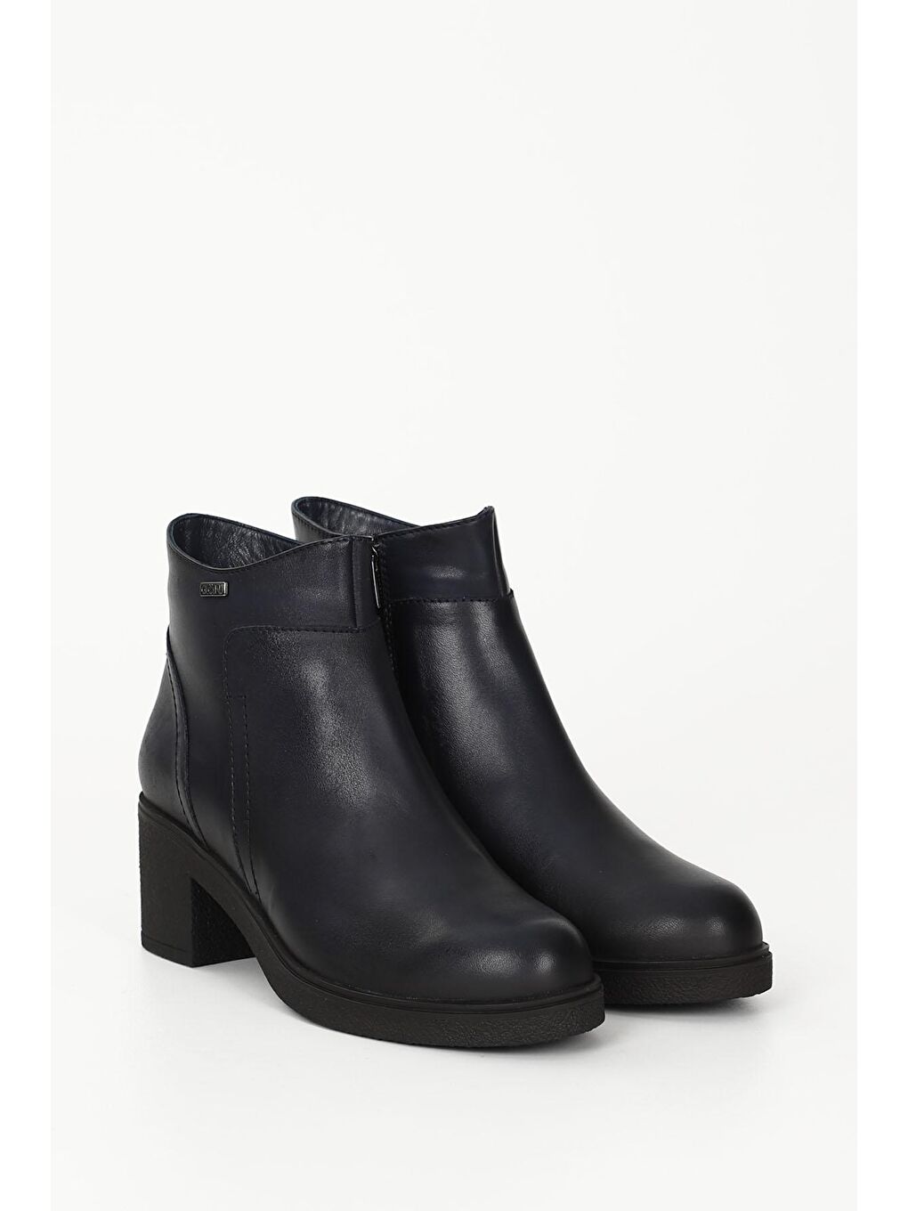 Lacivert LACİVERT  Hakiki Deri Yuvarlak Burun Fermuarlı Kadın Günlük Bot 52423-1