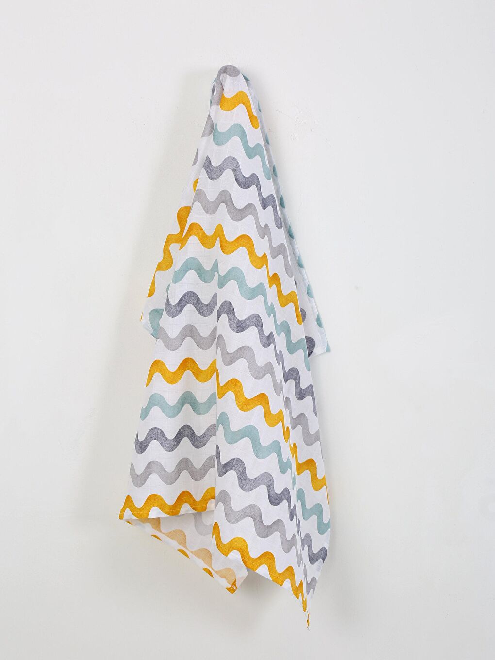 Gri Baskılı Pamuklu Müslin Bebek Battaniyesi 80x100 Cm