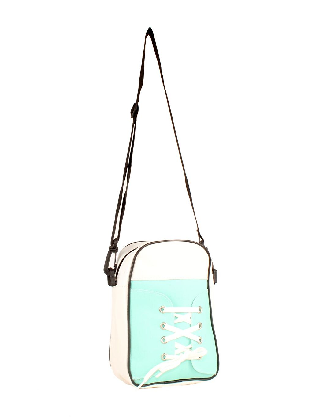 Turkuaz Kadın Bağcık Detaylı Ayakkabı Model Çapraz ve Omuz Çanta (20628)