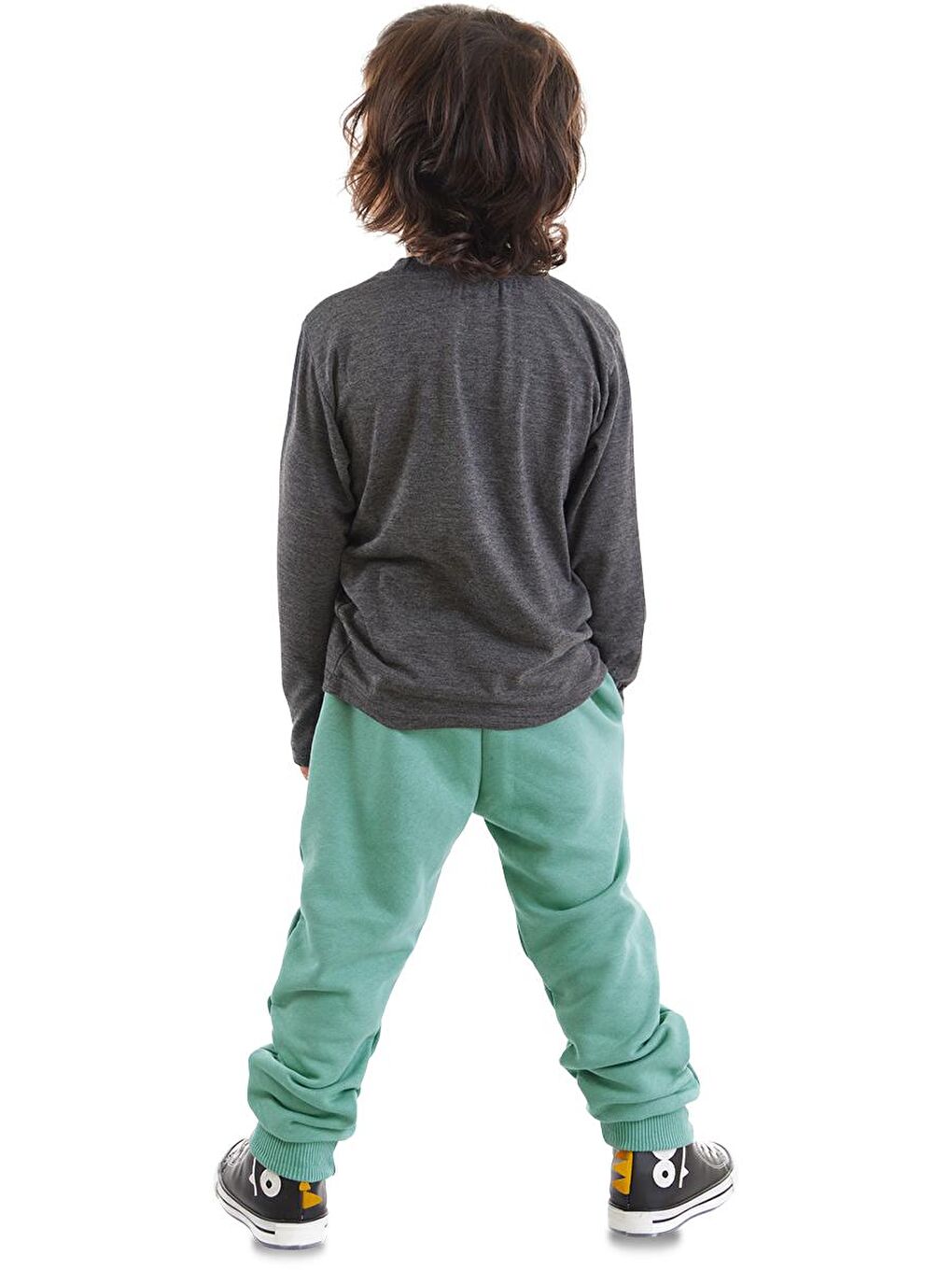 Haki Dino Kazıda Erkek Çocuk Tişört Eşofman Takım-1