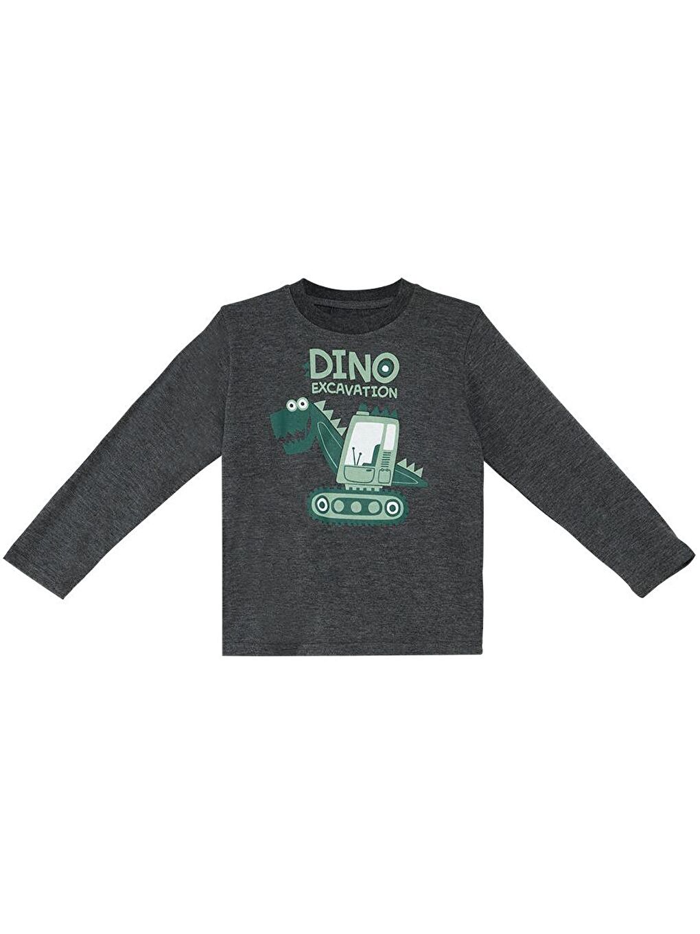 Haki Dino Kazıda Erkek Çocuk Tişört Eşofman Takım-4